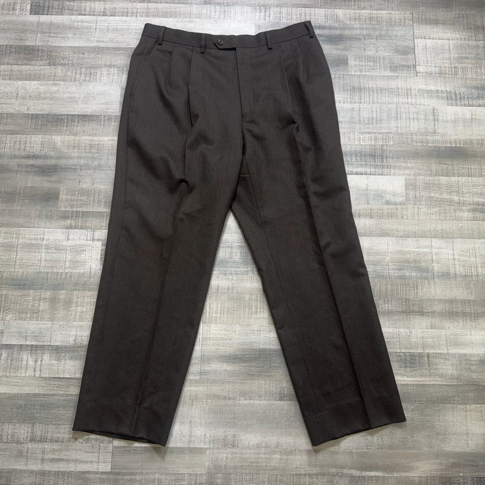 Joseph Abboud 100% Wool Modern Fit Separates Dress Pants Brown Size 36R